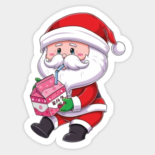 Santa Strawberry Milk Sticker